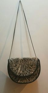 Fuzzy zebra purse